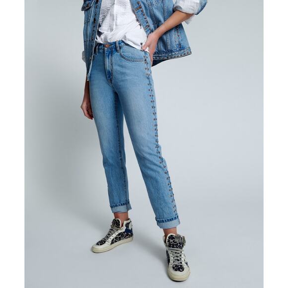 New One Teaspoon Studded High Waist Awesome Baggies Denim Jeans $180 SIZE 26 - Picture 1 of 8